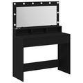 vidaXL Makeup Table with LED Lights - Black Oak, 100x41x135 cm