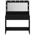 vidaXL Makeup Table with LED Lights - Black Oak, 100x41x135 cm