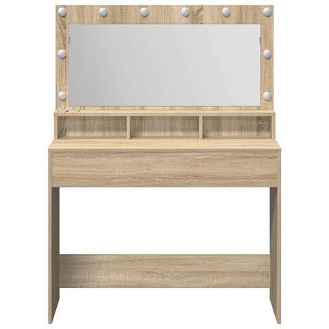 vidaXL Dressing Table with LED Lights - Sonoma Oak, 100x41x135 cm
