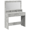 vidaXL Dressing Table with LED Lights - Concrete Grey, 100x41x135 cm
