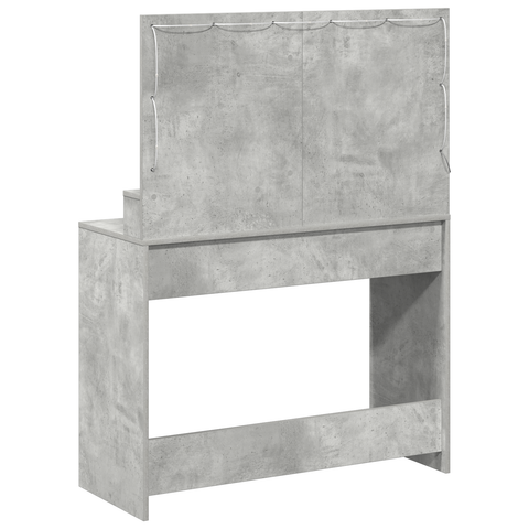 vidaXL Dressing Table with LED Lights - Concrete Grey, 100x41x135 cm