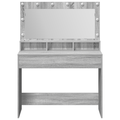 vidaXL Gray Sonoma Dressing Table with LED Lights - 100x41x135 cm