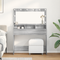 vidaXL Gray Sonoma Dressing Table with LED Lights - 100x41x135 cm