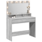 vidaXL Gray Sonoma Dressing Table with LED Lights - 100x41x135 cm