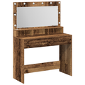 vidaXL Dressing Table with LED Lights - Vintage Wood - 100x41x135 cm