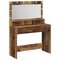 vidaXL Dressing Table with LED Lights - Vintage Wood - 100x41x135 cm