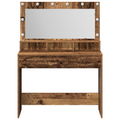 vidaXL Dressing Table with LED Lights - Vintage Wood - 100x41x135 cm