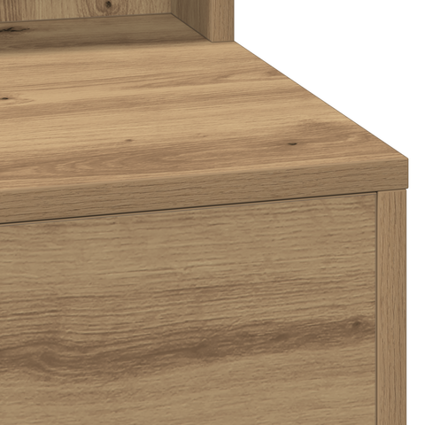 vidaXL Makeup Table with LED Lights in Artisan Oak, 100x41x135 cm