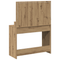 vidaXL Makeup Table with LED Lights in Artisan Oak, 100x41x135 cm