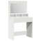 vidaXL White Dressing Table with LED Lights - 79x41x135 cm