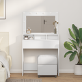 vidaXL White Dressing Table with LED Lights - 79x41x135 cm