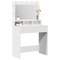vidaXL White Dressing Table with LED Lights - 79x41x135 cm