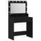 vidaXL Black Oak Dressing Table with LED Lights 79x41x135 cm