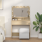 vidaXL Dressing Table with LED Lights in Sonoma Oak - 79x41x135 cm