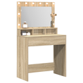 vidaXL Dressing Table with LED Lights in Sonoma Oak - 79x41x135 cm