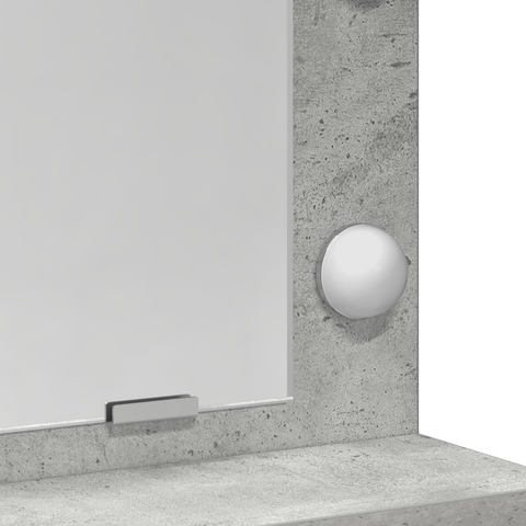 vidaXL Dressing Table with LED Lights in Concrete Grey, 79x41x135 cm