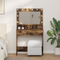 vidaXL Vanity Table Smoked Oak Engineered Wood 75.5 x 41 x 135 cm Mirror