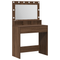 vidaXL Brown Oak Dressing Table with LED Lights, 79x41x135 cm
