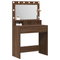 vidaXL Brown Oak Dressing Table with LED Lights, 79x41x135 cm