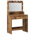 vidaXL Dressing Table with LED Lights - Vintage Style, 79x41x135 cm