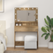 vidaXL Dressing Table with LED Lights - Artisan Oak - 79 x 41 x 135 cm
