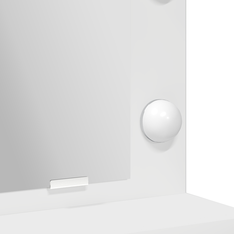 vidaXL White Dressing Table with LED Lights, 50x41x135 cm