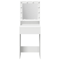 vidaXL White Dressing Table with LED Lights, 50x41x135 cm