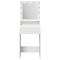 vidaXL White Dressing Table with LED Lights, 50x41x135 cm