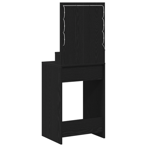 vidaXL Black Oak Dressing Table with LED Lights - 50x41x135 cm