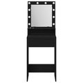 vidaXL Black Oak Dressing Table with LED Lights - 50x41x135 cm