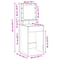 vidaXL Black Oak Dressing Table with LED Lights - 50x41x135 cm