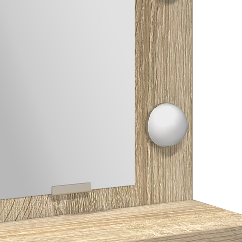 vidaXL Dressing Table with LED Lights in Sonoma Oak, 50x41x135 cm