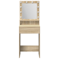 vidaXL Dressing Table with LED Lights in Sonoma Oak, 50x41x135 cm