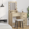 vidaXL Dressing Table with LED Lights in Sonoma Oak, 50x41x135 cm