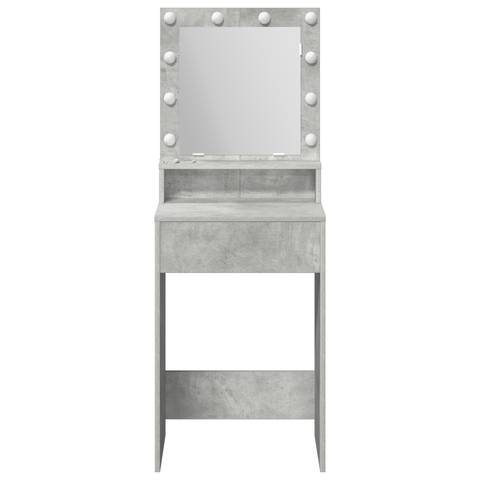 vidaXL Dressing Table with LED Lights - Concrete Grey - 50x41x135 cm