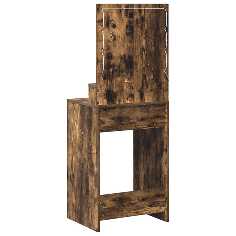 vidaXL Makeup Table with LED Lights - Smoked Oak 50x41x135 cm