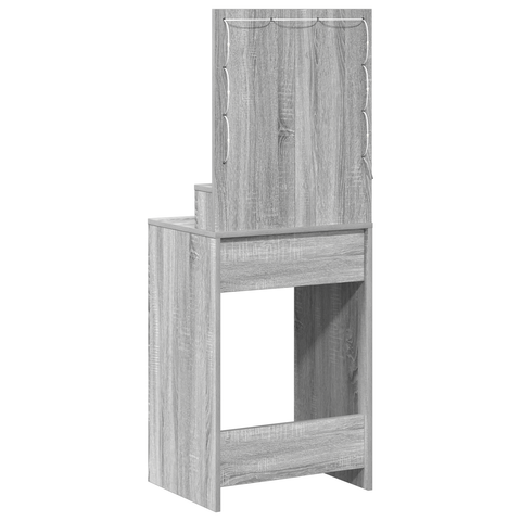 vidaXL Dressing Table with LED Lights in Grey Sonoma - 50x41x135 cm