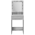 vidaXL Dressing Table with LED Lights in Grey Sonoma - 50x41x135 cm