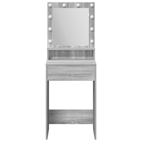 vidaXL Dressing Table with LED Lights in Grey Sonoma - 50x41x135 cm