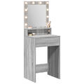 vidaXL Dressing Table with LED Lights in Grey Sonoma - 50x41x135 cm