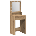 vidaXL LED Lighted Dressing Table in Artisan Oak, 50x41x135 cm