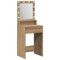 vidaXL LED Lighted Dressing Table in Artisan Oak, 50x41x135 cm