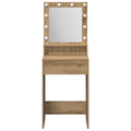 vidaXL LED Lighted Dressing Table in Artisan Oak, 50x41x135 cm