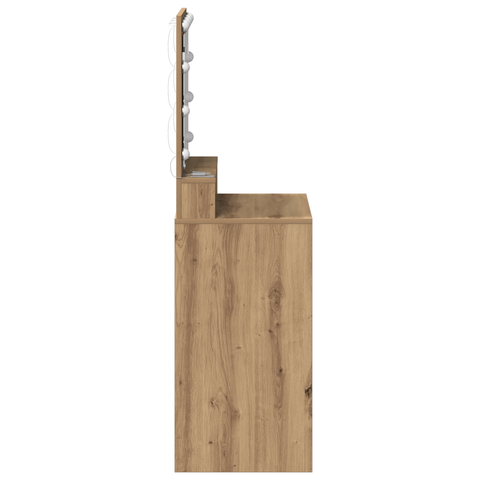 vidaXL LED Lighted Dressing Table in Artisan Oak, 50x41x135 cm