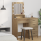 vidaXL LED Lighted Dressing Table in Artisan Oak, 50x41x135 cm