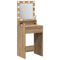 vidaXL LED Lighted Dressing Table in Artisan Oak, 50x41x135 cm