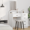 vidaXL White Dressing Table with Drawers - 50x41x140 cm