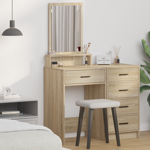 vidaXL Dressing Table with Drawers - Sonoma Oak, 50x41x140 cm