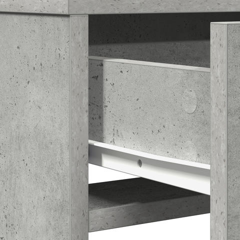 vidaXL Dressing Table with Drawers, Concrete Grey, 50x41x140 cm