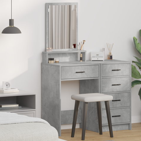 vidaXL Dressing Table with Drawers, Concrete Grey, 50x41x140 cm